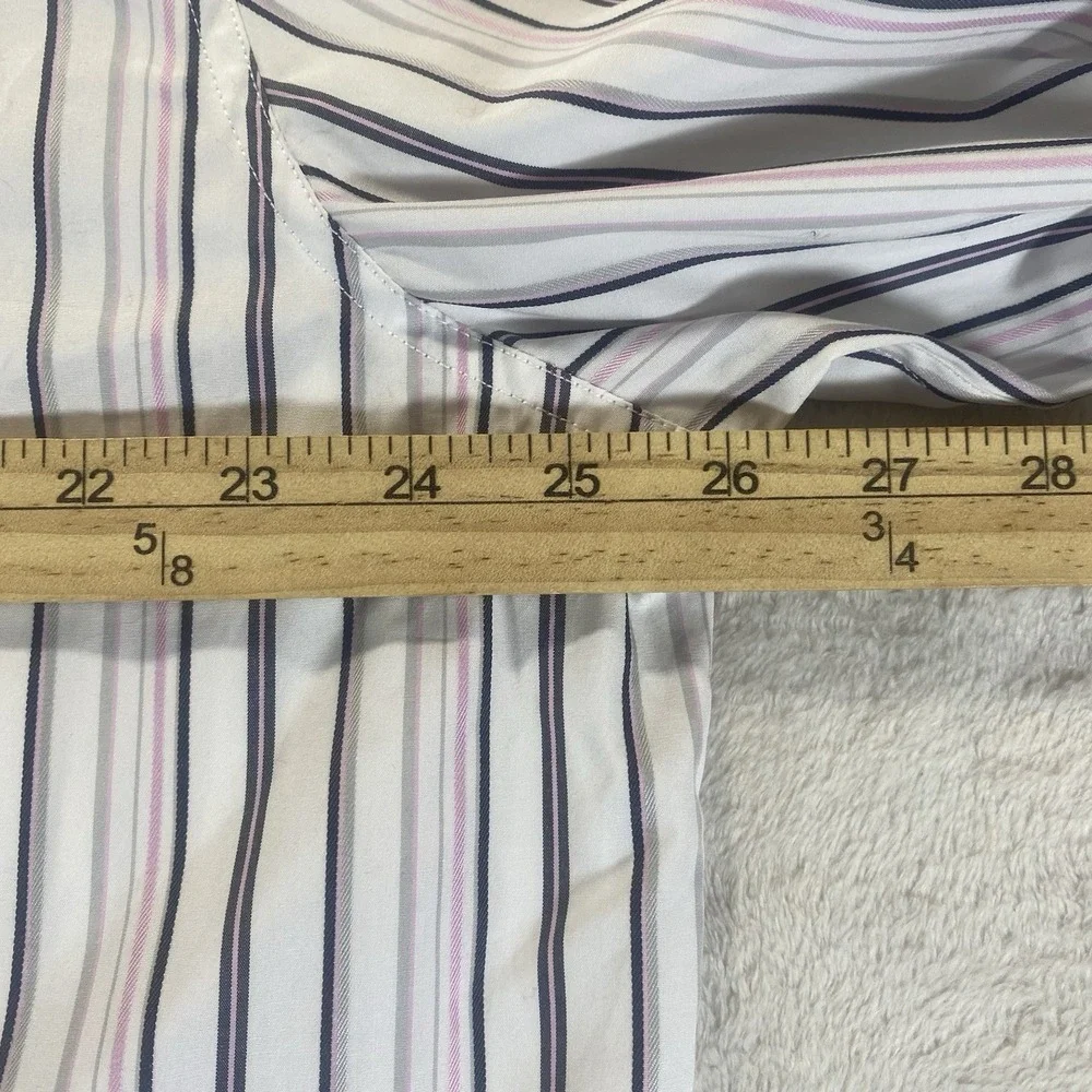 NWT Structure VTG Y2K 90s Shirt XXL‎ White Striped Button Up Office Business